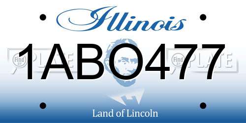 1ABO477 Illinois License Plate