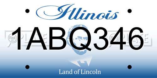 1ABQ346 Illinois License Plate