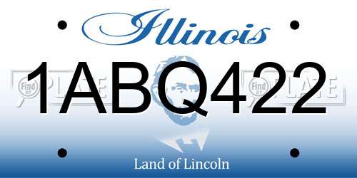 1ABQ422 Illinois License Plate