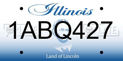 1ABQ427 Illinois License Plate