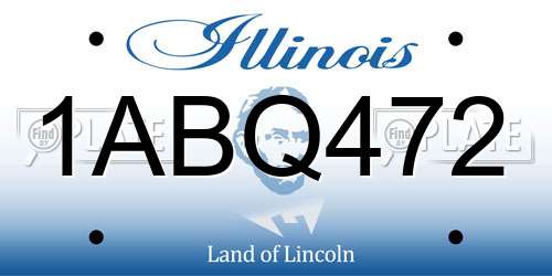 1ABQ472 Illinois License Plate