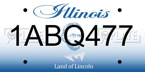 1ABQ477 Illinois License Plate
