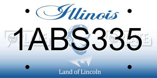 1ABS335 Illinois License Plate