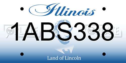 1ABS338 Illinois License Plate