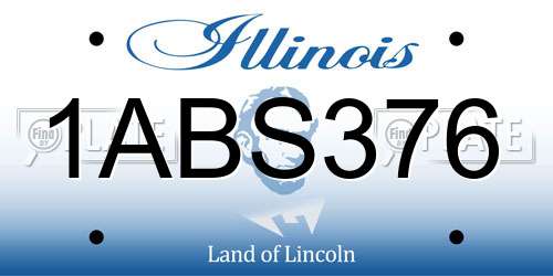 1ABS376 Illinois License Plate