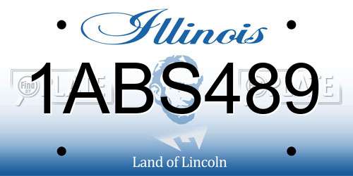 1ABS489 Illinois License Plate