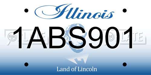1ABS901 Illinois License Plate