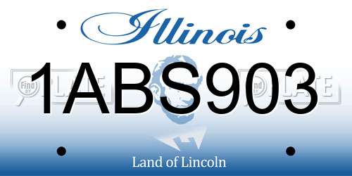 1ABS903 Illinois License Plate