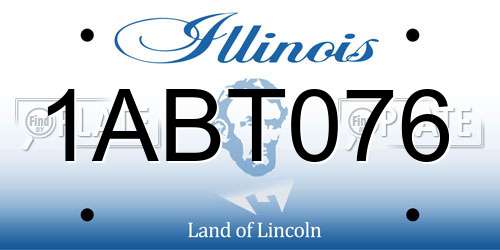 1ABT076 Illinois License Plate