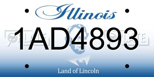 1AD4893 Illinois License Plate