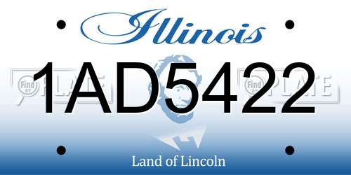 1AD5422 Illinois License Plate