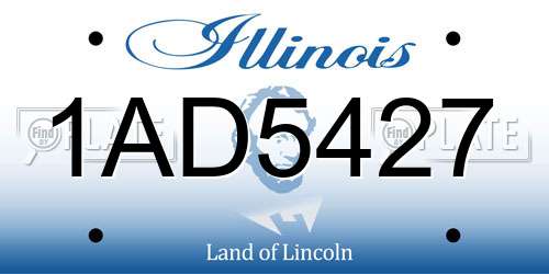1AD5427 Illinois License Plate
