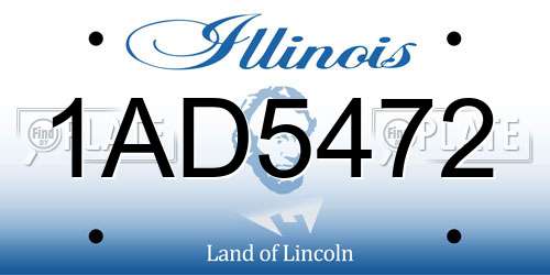 1AD5472 Illinois License Plate