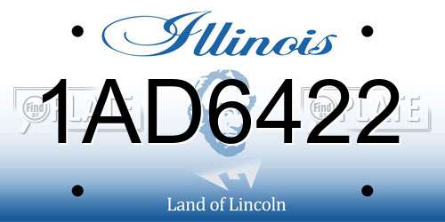 1AD6422 Illinois License Plate