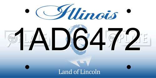 1AD6472 Illinois License Plate