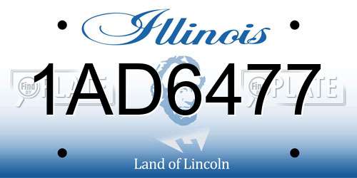 1AD6477 Illinois License Plate