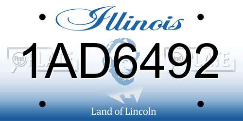 1AD6492 Illinois License Plate