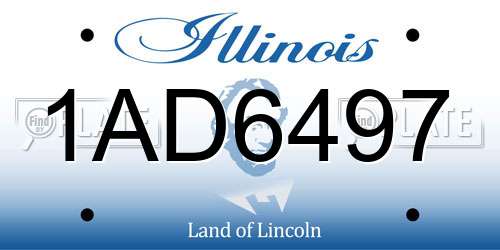 1AD6497 Illinois License Plate