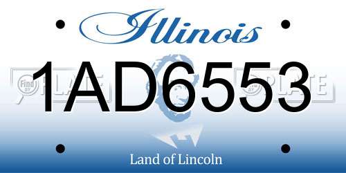 1AD6553 Illinois License Plate