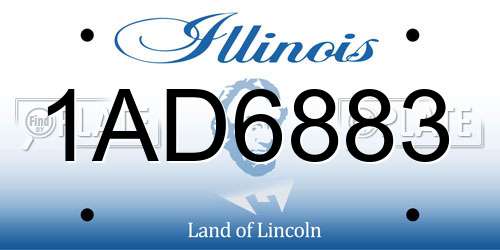 1AD6883 Illinois License Plate