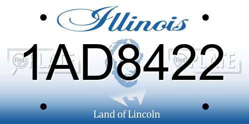 1AD8422 Illinois License Plate