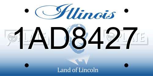 1AD8427 Illinois License Plate