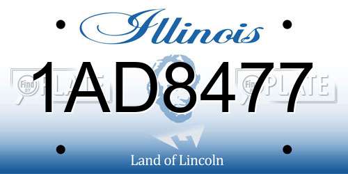 1AD8477 Illinois License Plate
