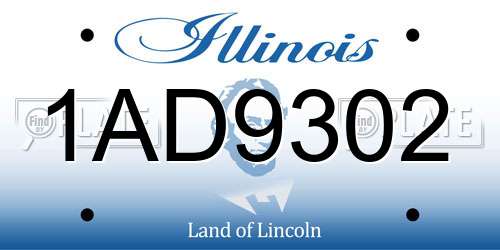 1AD9302 Illinois License Plate
