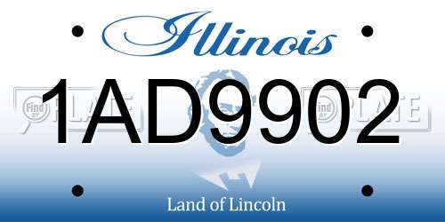 1AD9902 Illinois License Plate