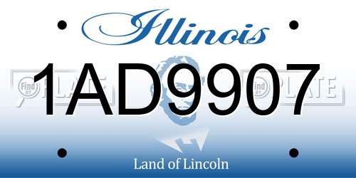 1AD9907 Illinois License Plate