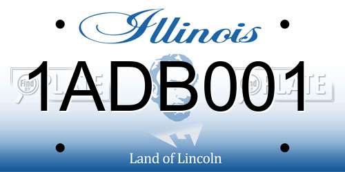 1ADB001 Illinois License Plate