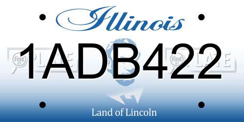 1ADB422 Illinois License Plate