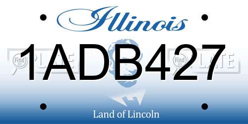 1ADB427 Illinois License Plate