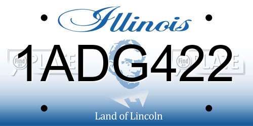 1ADG422 Illinois License Plate