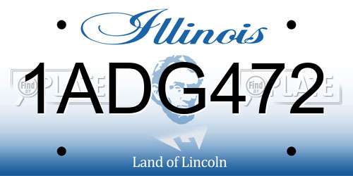 1ADG472 Illinois License Plate