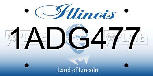 1ADG477 Illinois License Plate