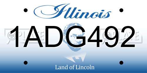 1ADG492 Illinois License Plate