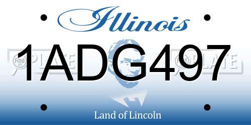 1ADG497 Illinois License Plate