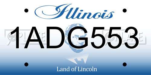1ADG553 Illinois License Plate