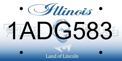 1ADG583 Illinois License Plate