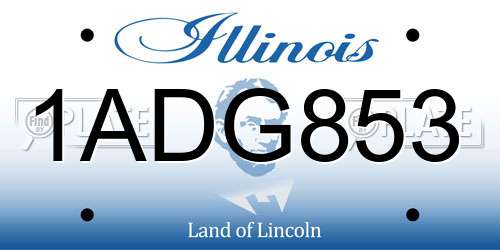 1ADG853 Illinois License Plate