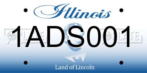1ADS001 Illinois License Plate