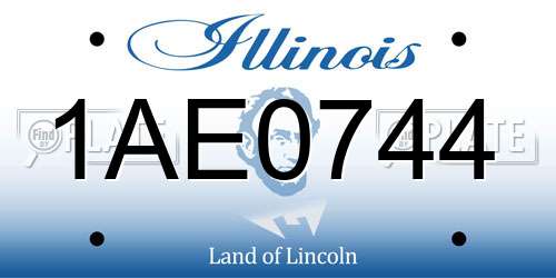 1AE0744 Illinois License Plate