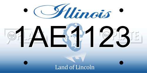 1AE1123 Illinois License Plate