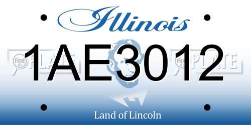 1AE3012 Illinois License Plate
