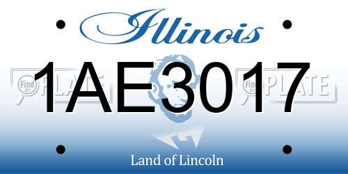 1AE3017 Illinois License Plate
