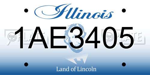 1AE3405 Illinois License Plate