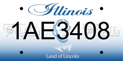 1AE3408 Illinois License Plate