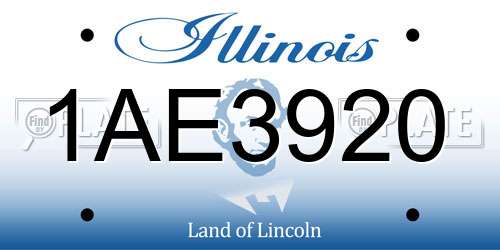 1AE3920 Illinois License Plate