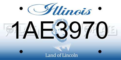 1AE3970 Illinois License Plate